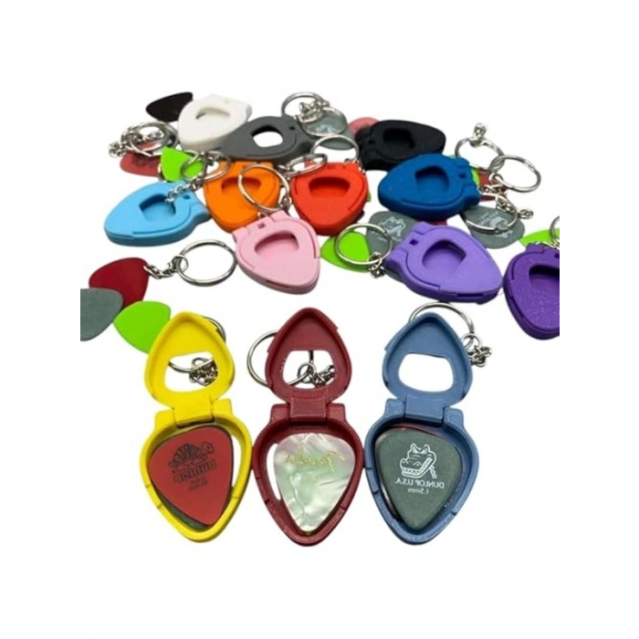 3lü set gitar pena tutucu anahtarlık, pratik kullanım için