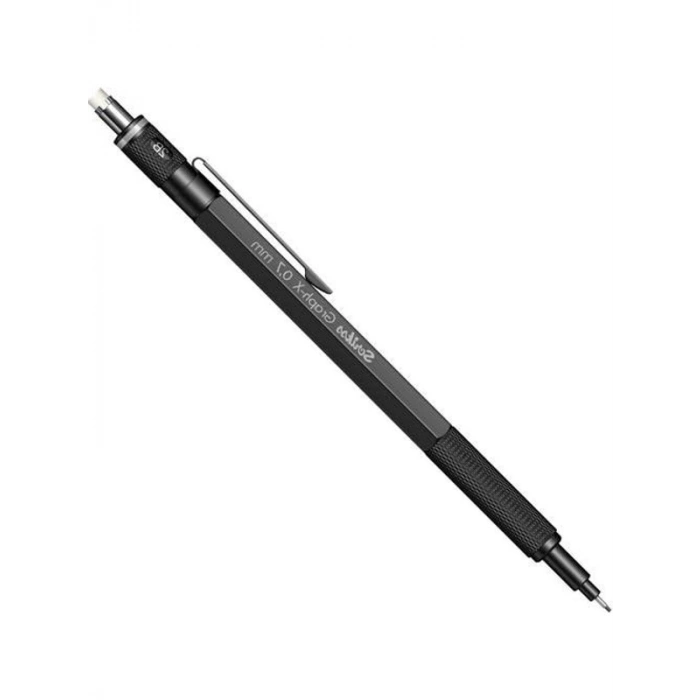 3lü Set Mekanik Kalem ve Silgi, Siyah Renk ve 0.7 mm Kalınlık