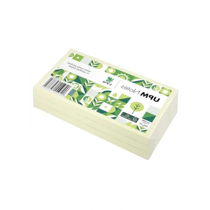 3lü Set Pastel Sarı Not Kağıdı, 100 Yaprak, 125x75 mm