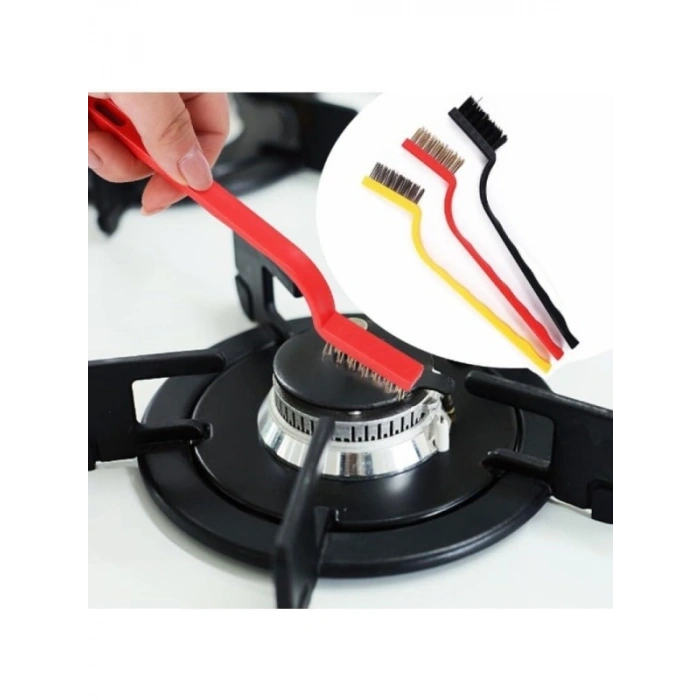 3lü Set Tel Fırça Temizlik Seti - Yağ, Kir ve Pas Sökücü