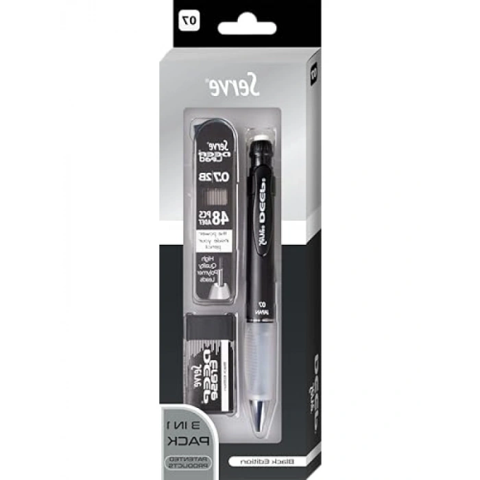 3lü Siyah Mekanik Kalem Seti - 0,7mm Uç ile