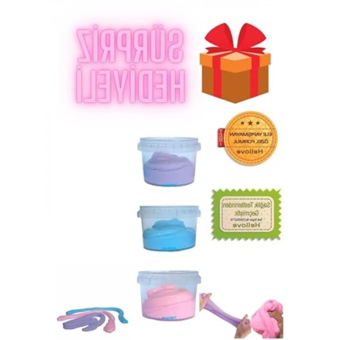 3lü Slime Seti: Eğlenceli Pofuduk Slaym ve Süpriz Hediyelerle Dolup Taşan Oyun Jeli