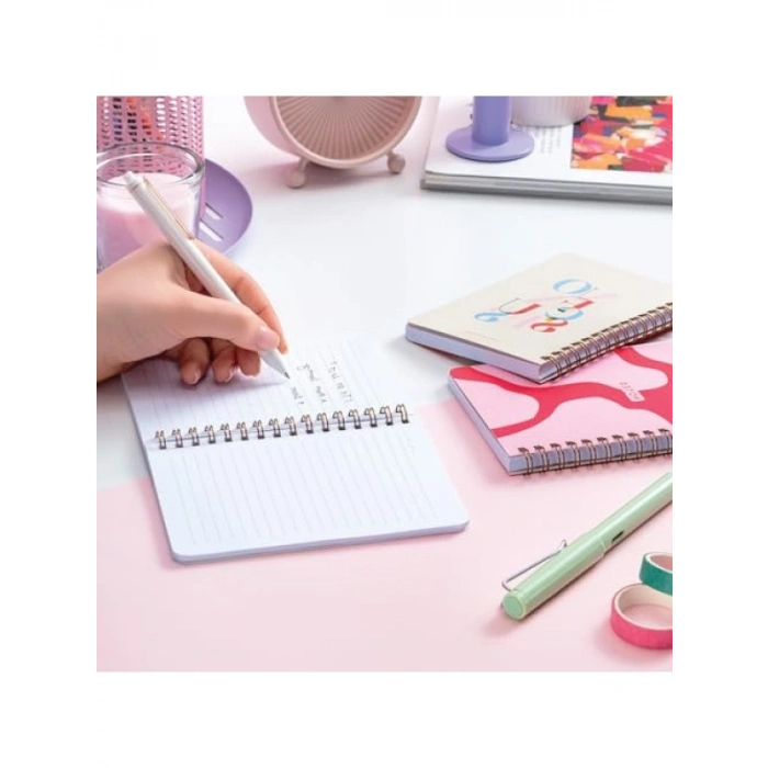 3lü Spiralli Çizgili Defter Seti - Soyut Gradient Tasarım