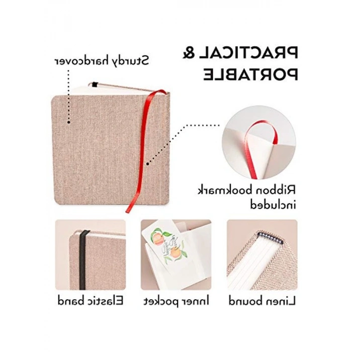 3lü Suluboya Eskiz Defteri Seti - Ciltli, 88 Sayfa, 13.5x12.5 cm