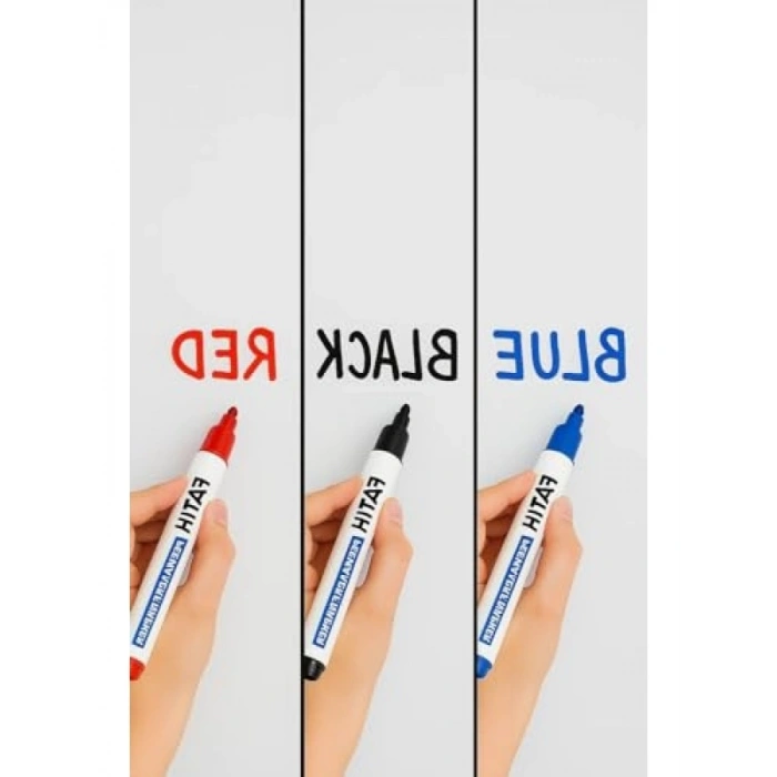 3lü Tahta Kalemi Seti - Siyah, Mavi, Kırmızı