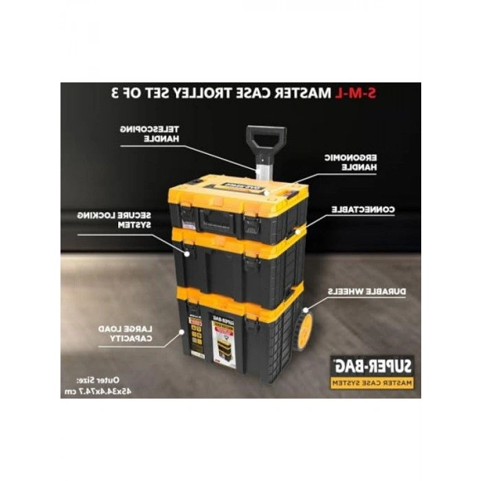 3lü Tekerlekli Alet Taşıma Çantası Seti - Modüler ve Dayanıklı