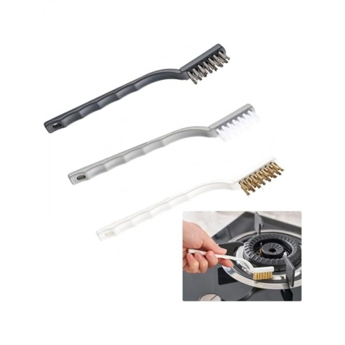 3lü Tel Temizlik Fırça Seti - Mutfak ve Banyo İçin