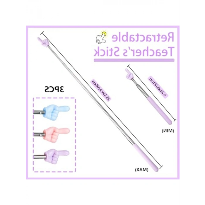 3lü Teleskopik Parmak Pointer İşaretçi Seti - Katlanabilir