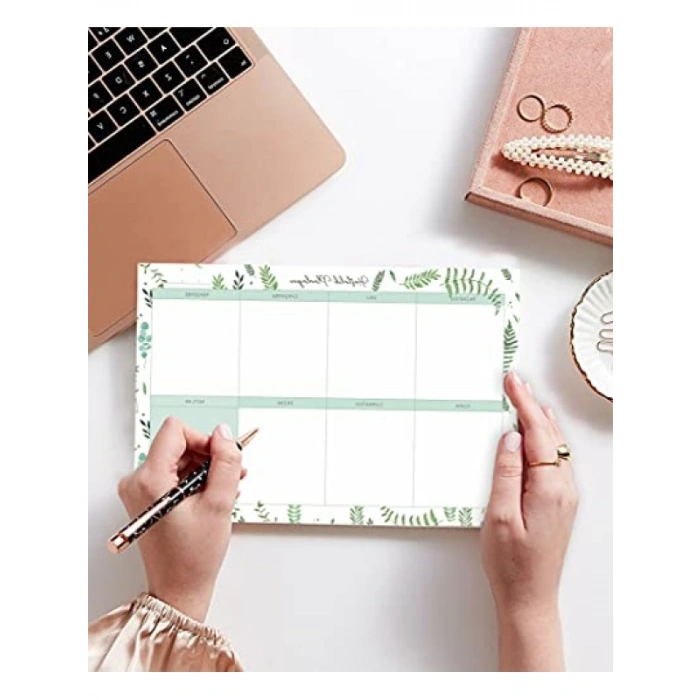 3lü Yaprak Desenli Masaüstü Planlayıcı Seti