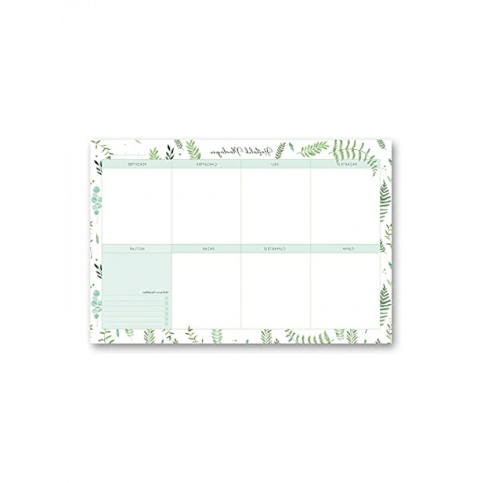 3lü Yaprak Desenli Masaüstü Planlayıcı Seti