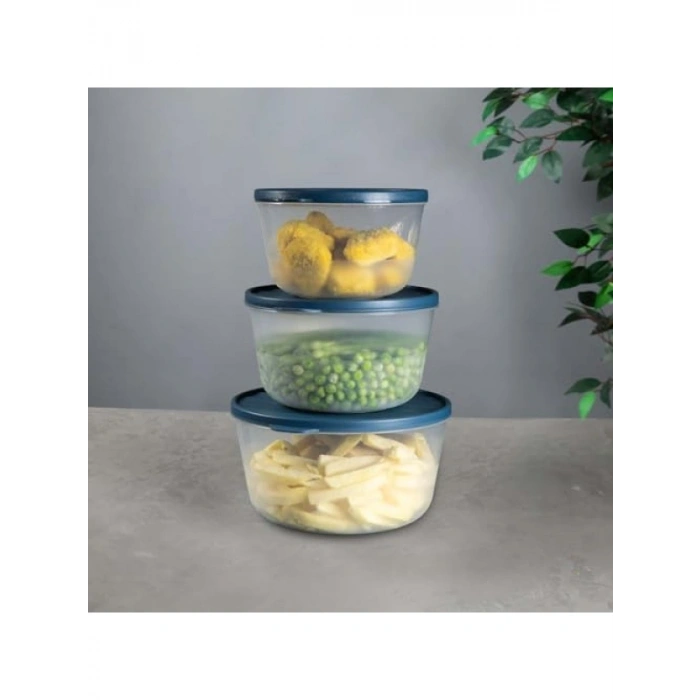 3lü Yuvarlak Saklama Seti (1L, 1.5L, 2.2L)