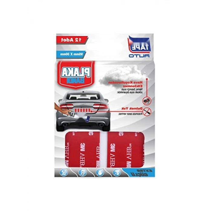 3 m Uzunluğunda Kırmızı Plaka Yapıştırma Bandı