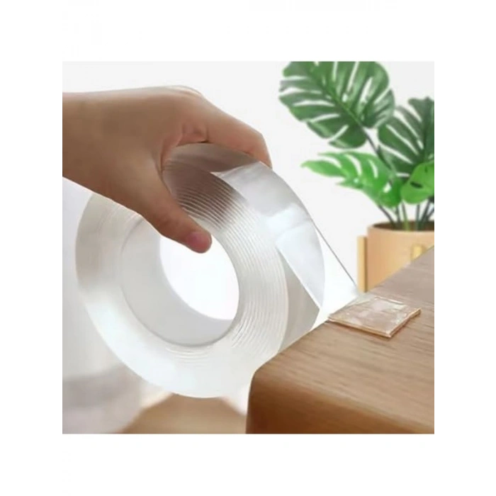 3 Metre Uzunlu Çift Taraflı Şeffaf Bant, 30mm Genişlik