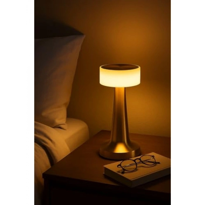 3 Modlu Dokunmatik Masa Lambası, Kablosuz Şarj ve Modern Tasarım