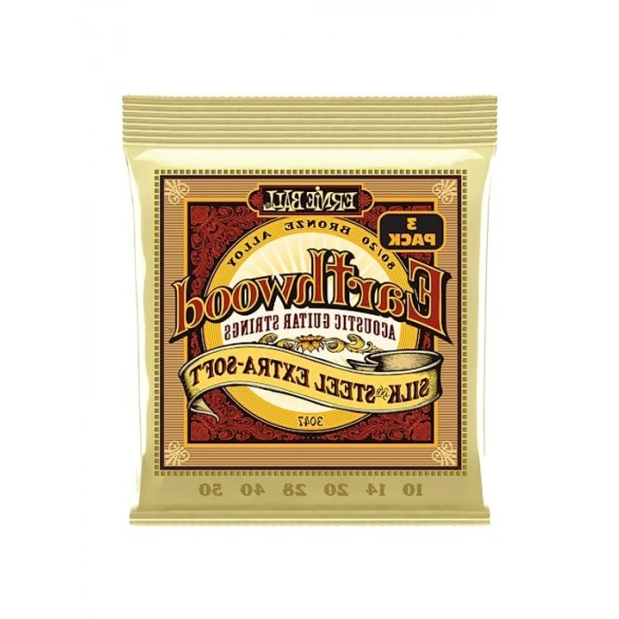 3 Paket Ekstra Yumuşak Akustik Gitar Telleri, 80/20 Bronz