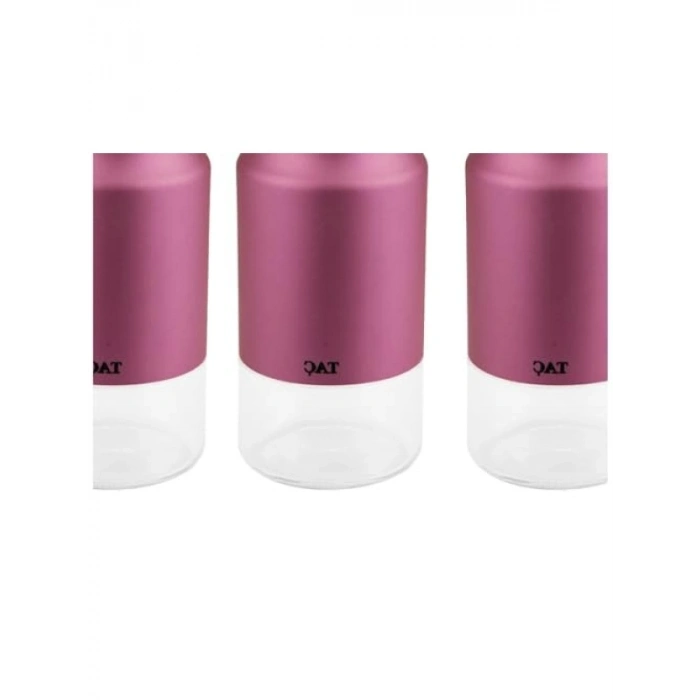 3 Parça Orta Boy Mor Baharatlık Seti - Vakumlu Kapak