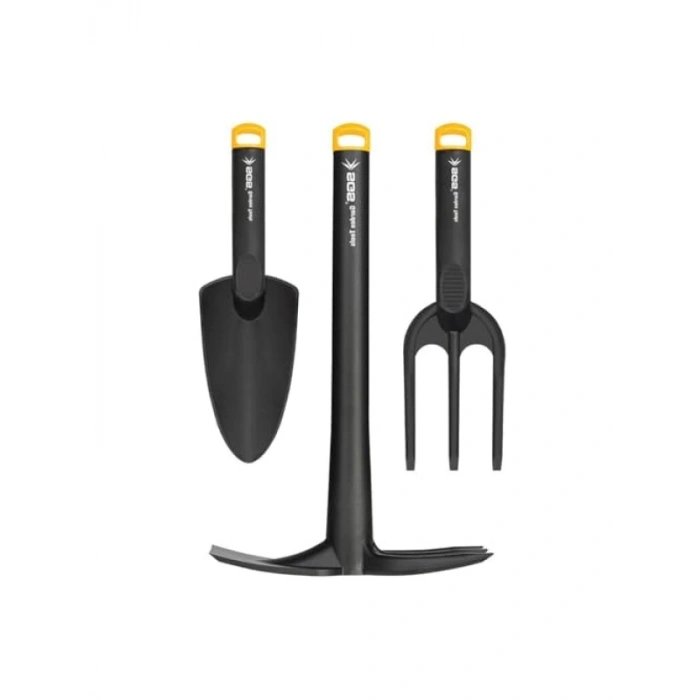 3 Parça Plastik Bahçe Seti - Kazma, Kürek ve Tırmık