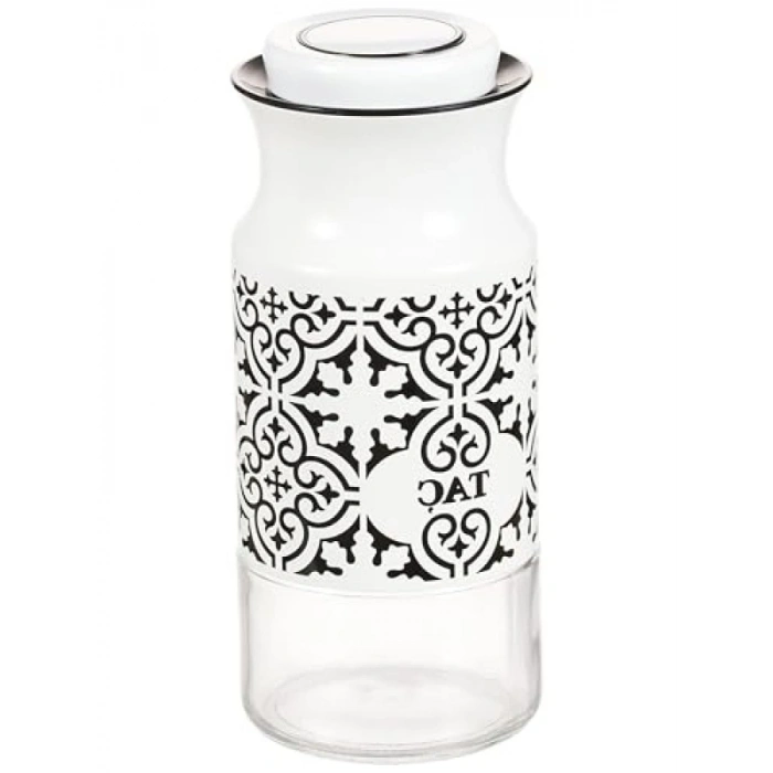 3 Parça Vakumlu Kapaklı Baharatlık Seti, Beyaz/Siyah