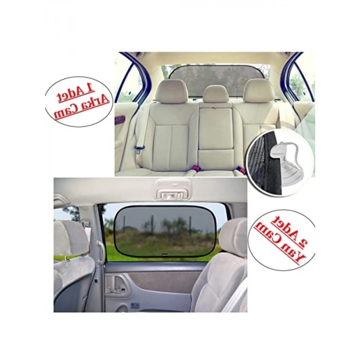 3 Parça Vantuzlu Araç Güneşlik Perde Seti