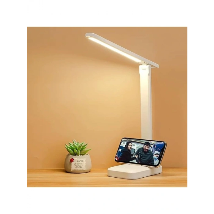 3 Renk Kademeli Çalışma Işığı Dokunmatik Şarjlı Masa Lambası