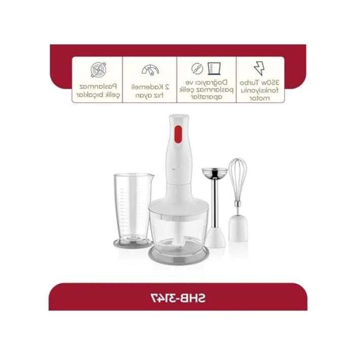 3ü 1 Arada Blender Seti - 350W Turbo Motor, Paslanmaz Çelik Doğrayıcı