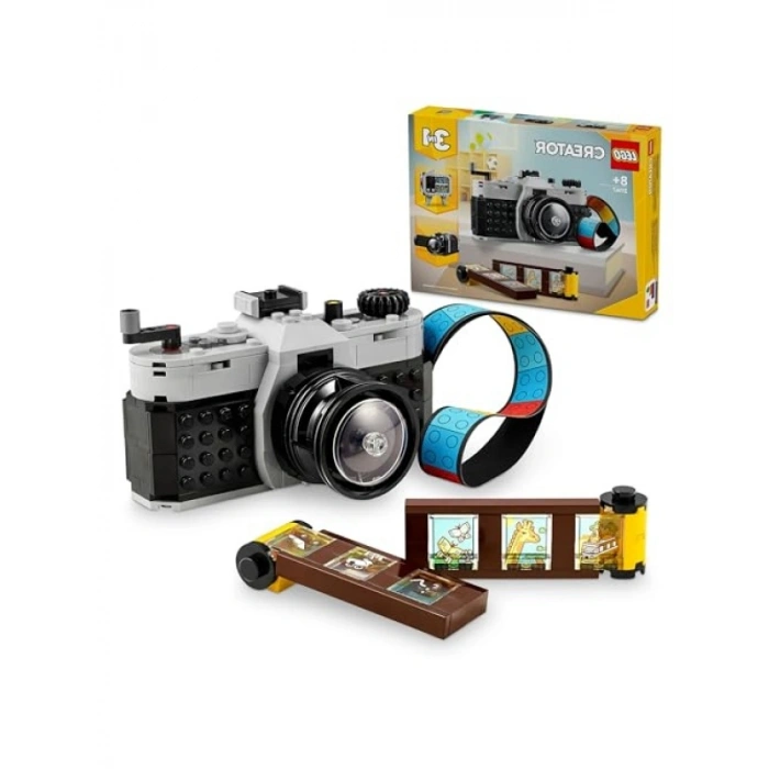 3ü 1 Arada Retro Fotoğraf Makinesi Yapım Seti - 261 Parça