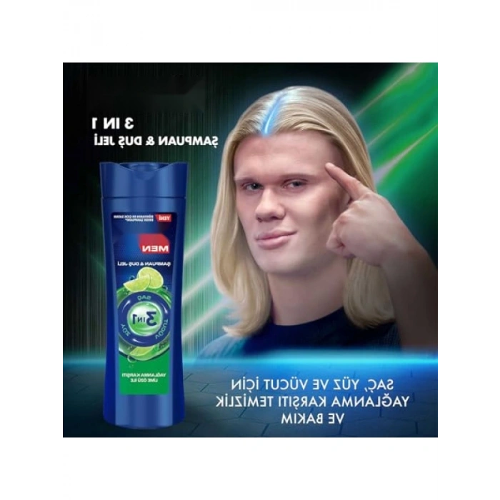 3ü 1 Arada Şampuan & Duş Jeli, Yağlanma Karşıtı, Lime Özlü, 350 ml