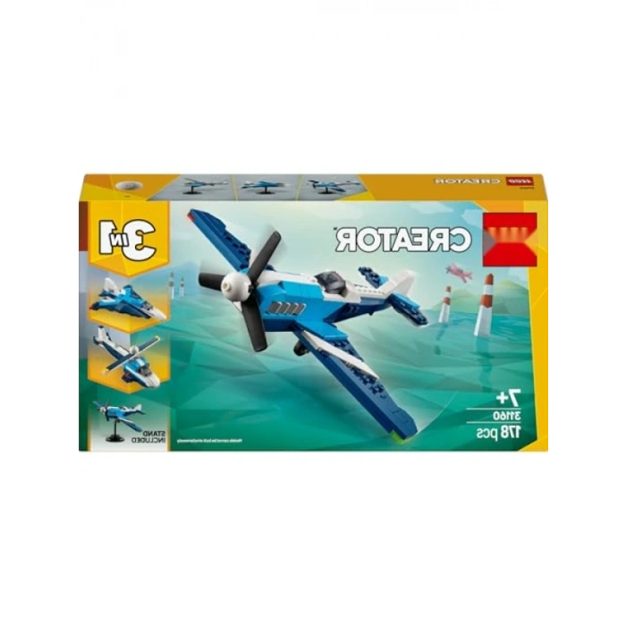 3ü 1 Arada Uçak Yapım Seti - Yarış Uçağı, Jet ve Helikopter Modeli