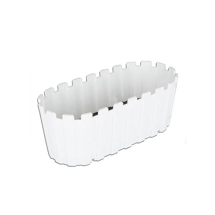 30 cm Balkon Saksısı, 3 Litre Kapasite, Beyaz Renk