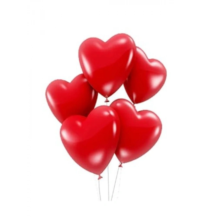 30 cm Boyutunda 50 Adet Kırmızı Kalp Balon Seti