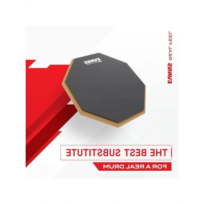 30 cm Çift Taraflı Davul Uygulama Pedi, Kauçuk ve Neopren Yapı, Gri