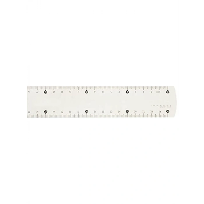 30 cm Plastik Cetvel - Triple Desimetre