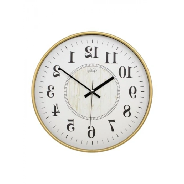 30 cm Sessiz Akar Duvar Saati Altın Renk