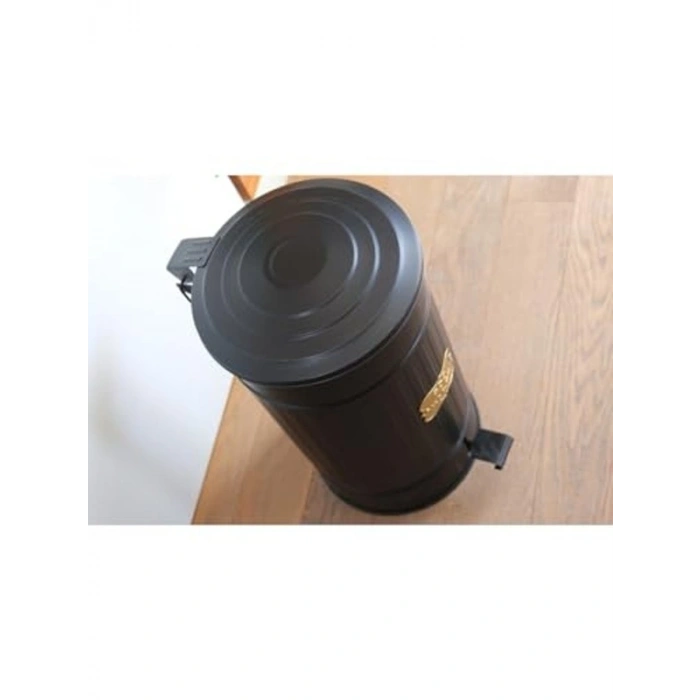 30 Litre Siyah Pedallı Çöp Kovası | Paslanmaz Galvaniz Metal Yapı