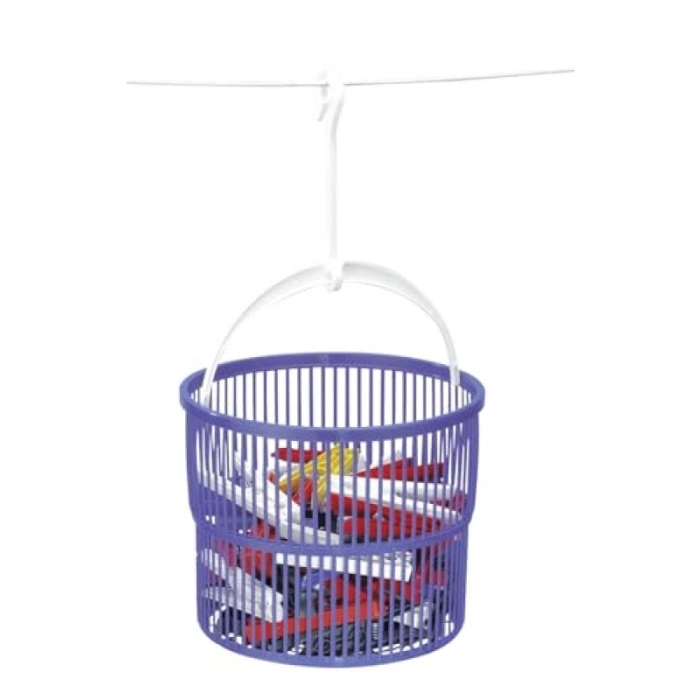 30 Mandallı Mavi Çamaşır Mandalı Sepeti