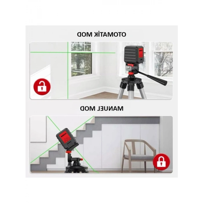 30 Metre Yeşil Çapraz Çizgi Lazer Distomat + Tripod