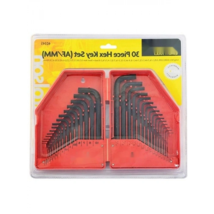 30 Parça Altıgen Anahtar Seti – Metrik ve Emperiyal Uzun Kol