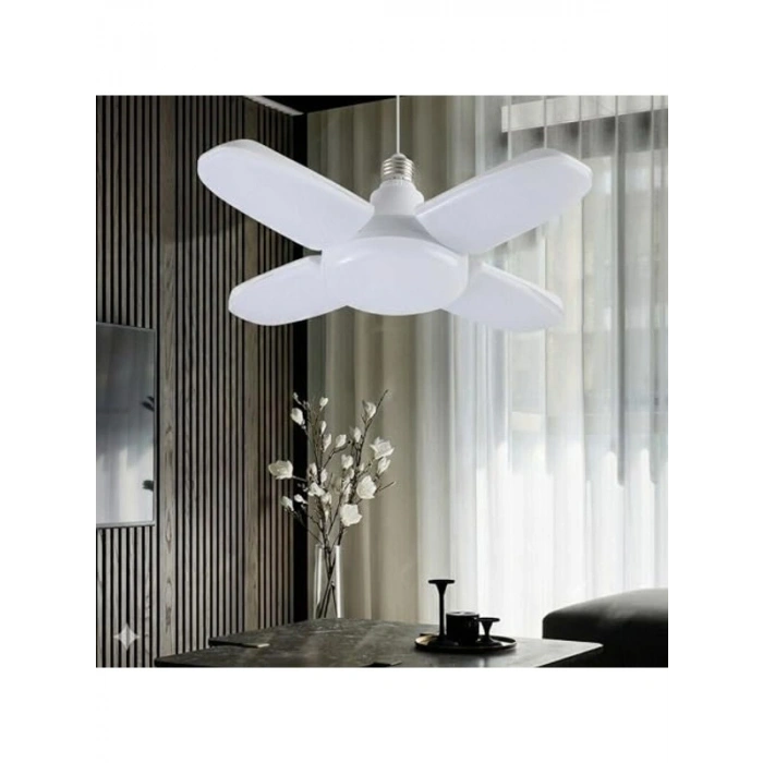 30 Watt 4 Kollu Pervane Led Ampul, Katlanabilir Tavan Lambası ile Enerji Tasarrufu