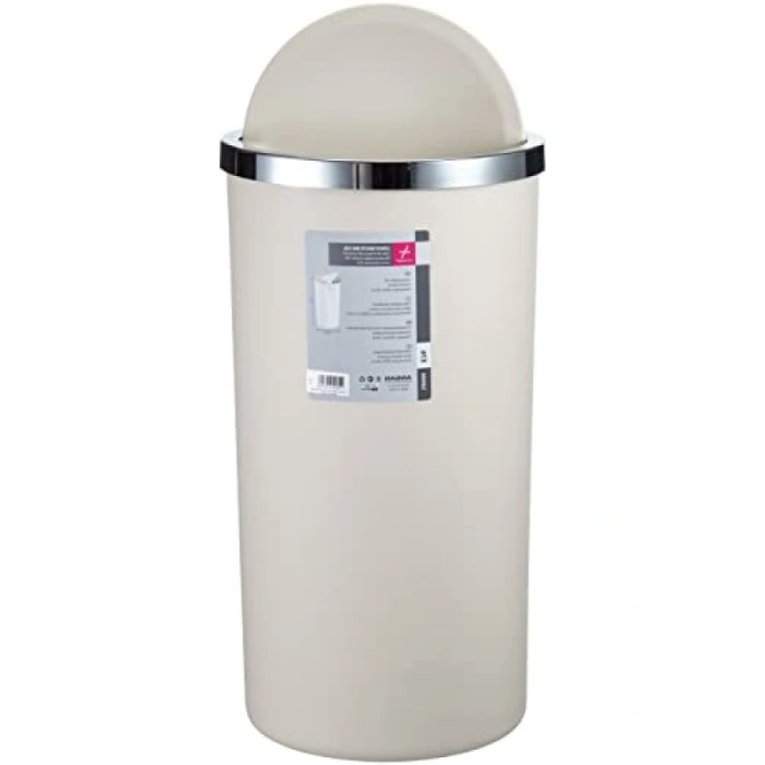 30 x 56 cm Kapaklı Bej Çöp Kovası