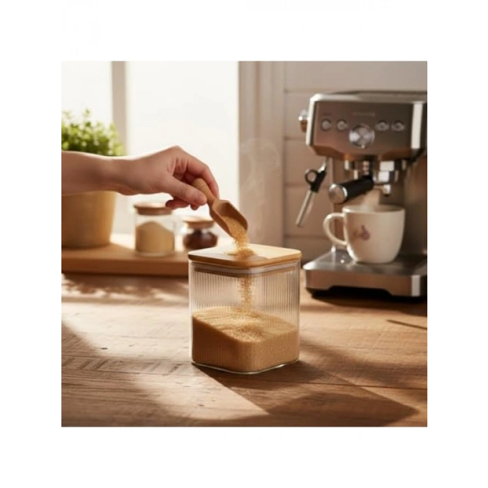 300 ml Bambu Kapaklı Sızdırmaz Cam Kavanoz