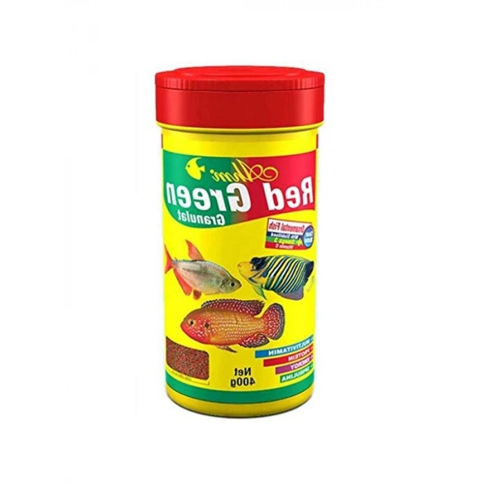 300 Ml Granulat Balık Yemi, Kırmızı ve Yeşil Karışımı