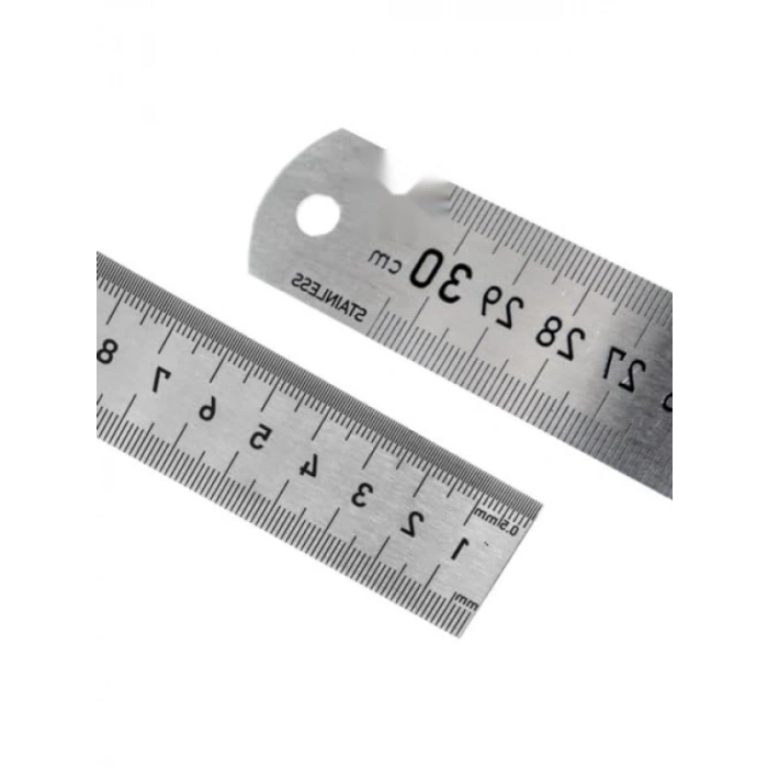 300 mm Çift Taraflı Çelik Cetvel - Ölçüm İçin Doğru Araç