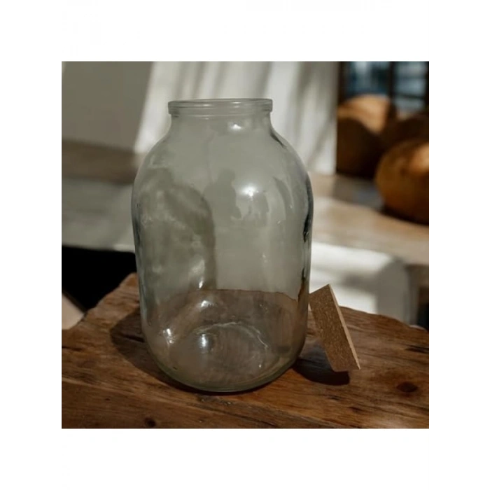 3000 cc Kapasiteli Mantar Kapaklı Cam Kavanoz