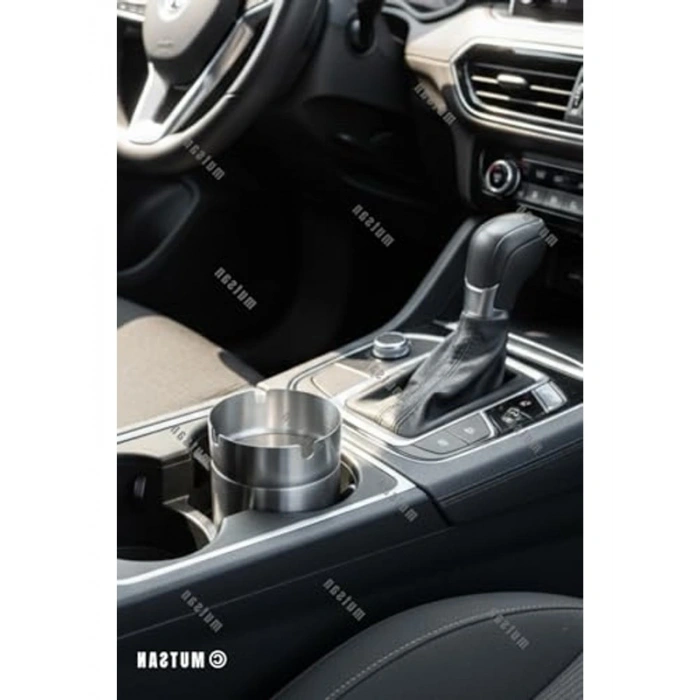 304 Kalite Paslanmaz Çelik Kapaklı Küllük, Araç Uyumlu