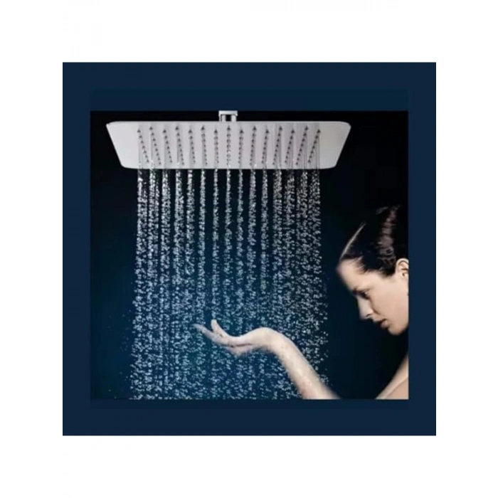 304 Paslanmaz Çelik Duş Başlığı, 25 cm Kare Model