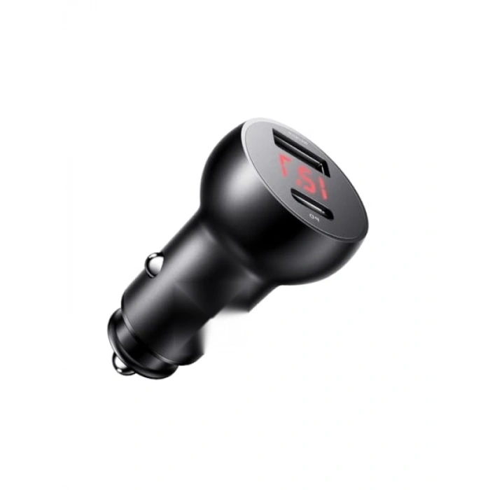 30W Hızlı Araç Çakmak Şarj Aleti, 1X Type-C ve 1X USB Girişi
