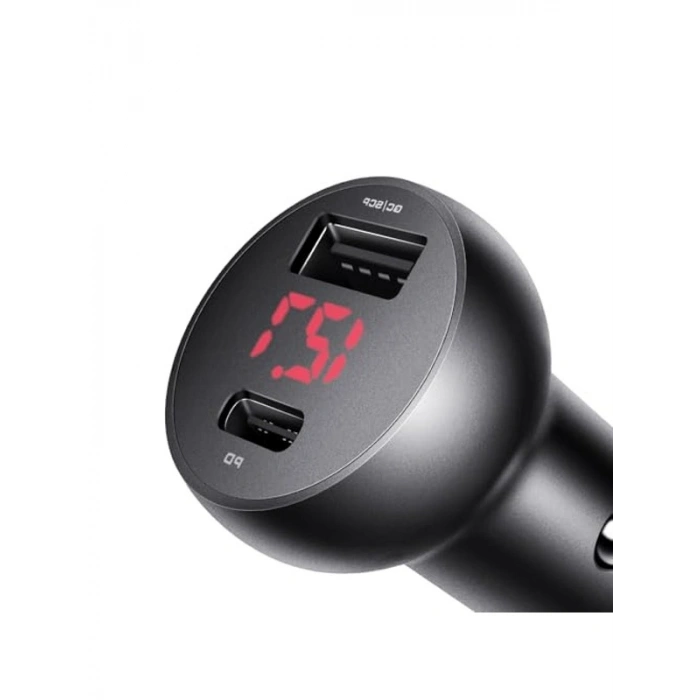 30W Hızlı Araç Çakmak Şarj Cihazı, Type-C ve USB Girişi