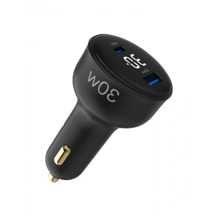 30W Hızlı Araç Şarj Aleti (Type-C + USB-A)