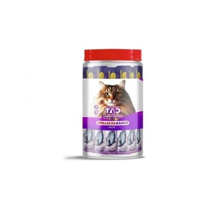 30x15 g Ton-Deniz Tarağı Sıvı Kedi Ödülü, Pratik Paket