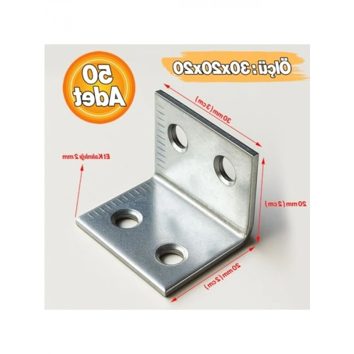 30x20x20 mm Metal L Demiri (50 Adet)
